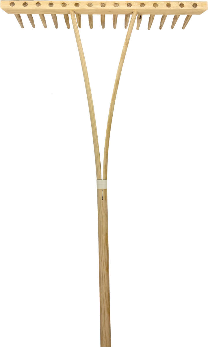 Holz-Heurechen mit Stiel 24/1400 gespreizt 3-fach